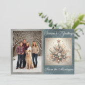 Foto mit Pearl Christmas Design Feiertagskarte (Stehend Vorderseite)