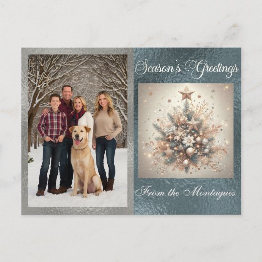 Foto mit Pearl Christmas Design Feiertagspostkarte (Vorderseite)