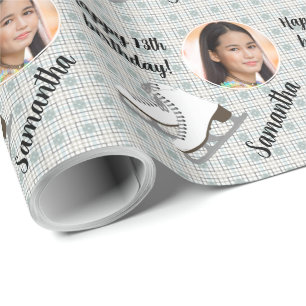 Foto mit personalisiertem Namen Alter Abbildung Sk Geschenkpapier