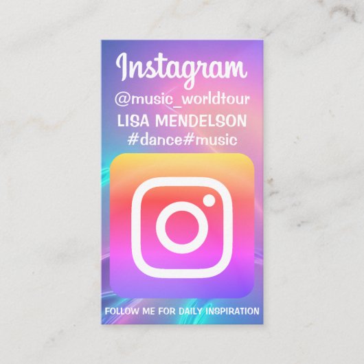 Foto mit personalisiertem Zeichen und QR-Code Visitenkarte (Vorderseite)