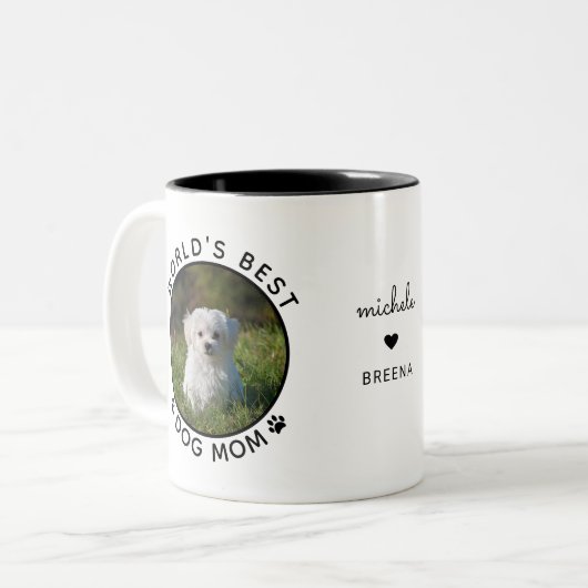 Foto mit Personalisierten Namen für die niedliche  Zweifarbige Tasse (Vorderseite Links)