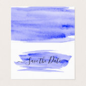 Foto mit Pinselstrich Save the Date Visitenkarten (Außenseite Aufgefaltet)
