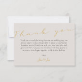 Foto mit QR-Code Elegantes Goldskript Dankeskarte (Vorderseite)