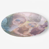 Foto mit Rainbow-Overlay-Effekt Pappteller (Schrägansicht)