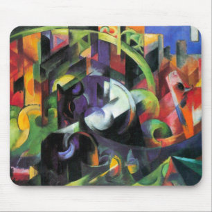 Foto mit Rindern von Franz Marc, Vintage Kunst Mousepad