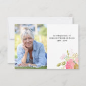 Foto mit rosa Blume und Goldskriptbeerdigung Dankeskarte (Rückseite)