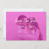 Foto mit rosa Overlay  Save The Date (Vorderseite)
