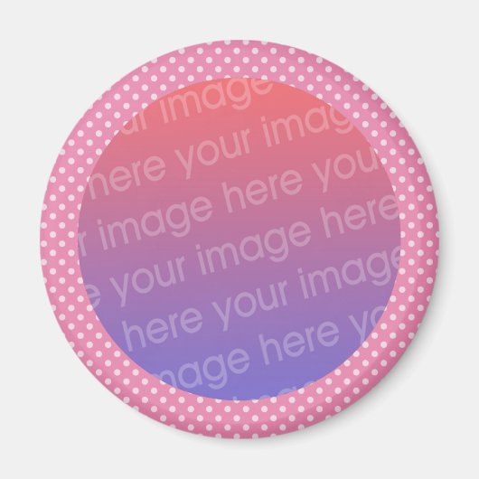 Foto mit rosa Polka-Punkten Magnet (Vorne)
