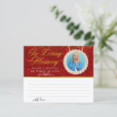 Foto mit rotem Glitzer eine Gedächtnisbeererkarte (Stehend Vorderseite)