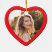 Foto mit rotem Rand Keramik Ornament (Vorne)