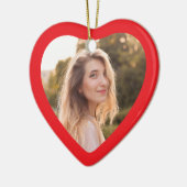 Foto mit rotem Rand Keramik Ornament (Links)