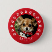 Foto mit roten Paw-Druckfarben Button (Vorderseite)
