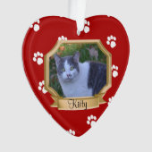 Foto mit roten Paws Ornament (Vorderseite)