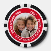 Foto mit roter Grenze und benutzerdefinierter Text Pokerchips (Vorderseite)