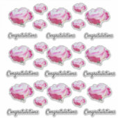 Foto mit roter und weißer Rose | Glückwünsche Aufkleber (Vorderseite)