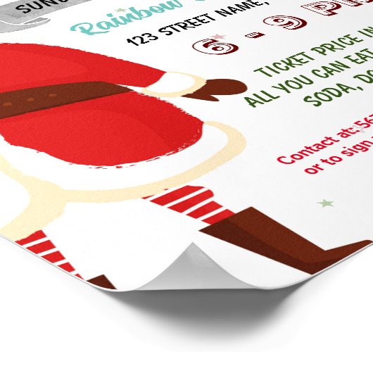 Foto mit Santa-Ereignisvorlage Poster (Ecke)