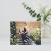 Foto mit Save the Date Couple Names Datum Postkart Postkarte (Stehend Vorderseite)