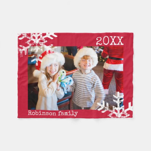 Foto mit Schneeflocken| Fleecedecke (Vorderseite (Horizontal))