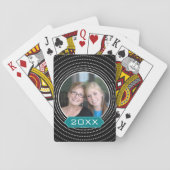 Foto mit Schwarz-Polka-Dotrahmen und individuelles Spielkarten (Rückseite)