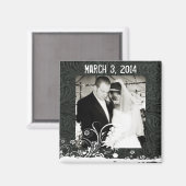 Foto mit schwarzem Leder und Spitzen speichern das Magnet (Vorderseite/Rückseite)