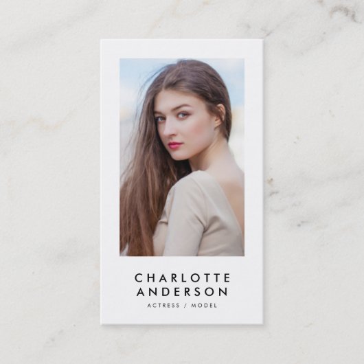 Foto mit schwarzem und weißem Profil Visitenkarte (Vorderseite)