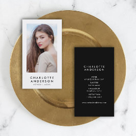 Foto mit schwarzem und weißem Profil Visitenkarte