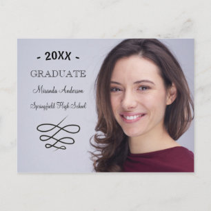 Foto mit Swirly Line - Graduierung Postkarte