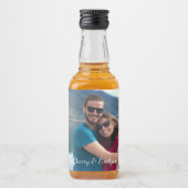 Foto mit Text am unteren Mini-Liquor-Labels Alkoholflaschenetikett (Vorderseite)