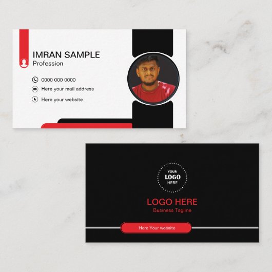 Foto mit Visitenkarte (Vorne/Hinten)