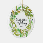 Foto mit Wasserfarben Verheiratet und froh Keramik Ornament (Rechts)