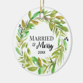 Foto mit Wasserfarben Verheiratet und froh Keramik Ornament (Links)