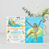 Foto mit Wasserrutsche Einladung (Stehend Vorderseite)