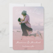 Foto mit weichrosa Banner Ankündigung Datum freiha (Vorderseite)