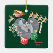 Foto mit Weihnachtsmann Weihnachten Keramik O Keramikornament (Rückseite)