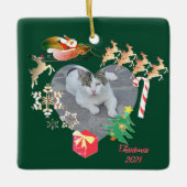 Foto mit Weihnachtsmann Weihnachten Keramik O Keramikornament (Vorderseite)