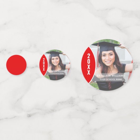 Foto mit weißem Abschluss Personalisiert Konfetti (Vorderseiten)