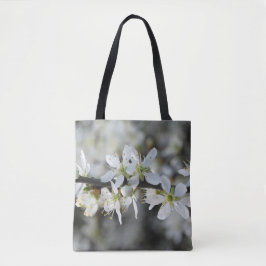 Foto mit weißem Blüten - Volldrucktasche Tasche
