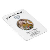 Foto mit weißem Diamantring Save the Date Magnet (Rechte Seite)