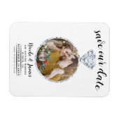 Foto mit weißem Diamantring Save the Date Magnet (Horizontal)