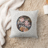 Foto mit weißem Lacy-Rahmen Kissen (Decke)