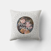 Foto mit weißem Lacy-Rahmen Kissen (Rückseite)