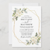 Foto mit weißer Flora Einladung (Vorderseite)