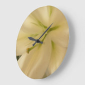 Foto mit weißer Lillum-Blume, rund (groß), Wall-Uh Große Wanduhr (Winkel)