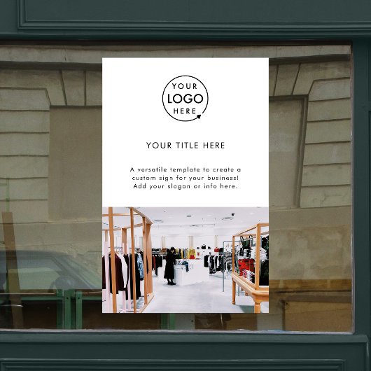 Foto mit Werbeplakaten Fensteraufkleber