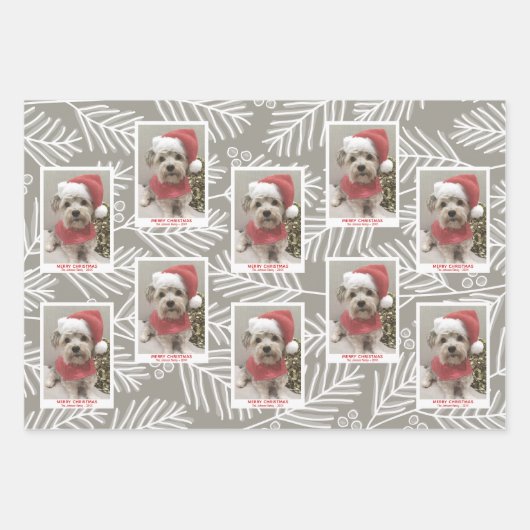Foto mit Whimsical Branches Frohe Weihnachten Geschenkpapier Set (Vorderseite 3)