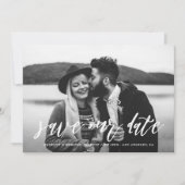 Foto mit White Hand Letters Save the Date (Vorderseite)