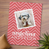 Foto mit Zickzack Muster Individuelle Name Fleecedecke