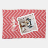 Foto mit Zickzack Muster Individuelle Name Geschirrtuch (Horizontal)