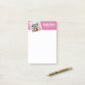 Foto mit Zickzack Muster-Individuelle Name in Hot  Post-it Klebezettel (Auf Schreibtisch)