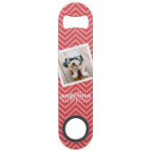 Foto mit Zickzack Muster Individuelle Name Speed Flaschenöffner (Vorderseite)